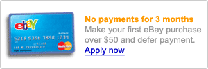 No payments for 3 months -- Make your first eBay purchase over $50 and defer payment. Apply now